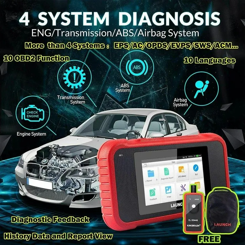 Диагностический сканер 2026 LAUNCH CRP129I Car OBD2 Scanner Engine ABS SRS SAS T