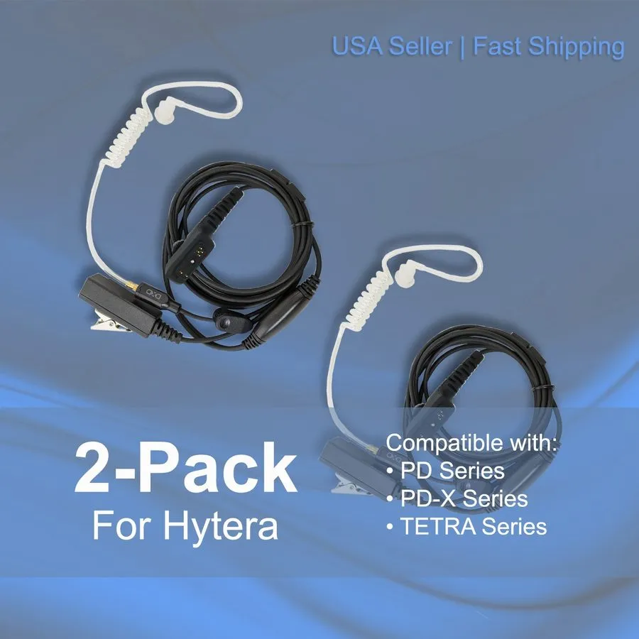 Гарнитура 5x Acoustic (2-Wire) Tube PTT Earpiece для Hytera Radios PD700 PT560 P — фото лота 1