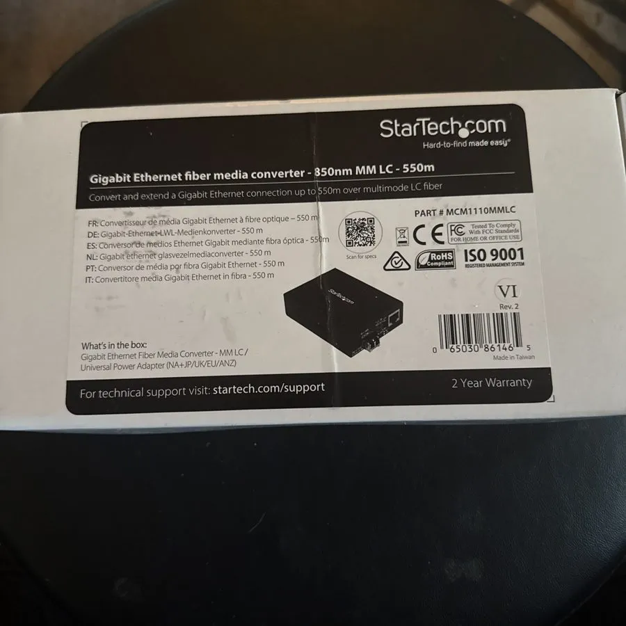 Медиаконвертер StarTech MCM1110MMLC Gigabit Ethernet Fiber Media Converter 850nm