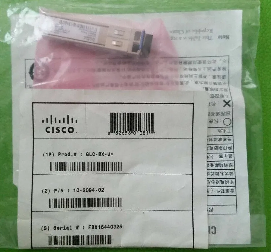 Трансивер Cisco GLC-BX-U 1000BASE-BX 1490NM SMF SFP Transceiver V03 10-2094-03