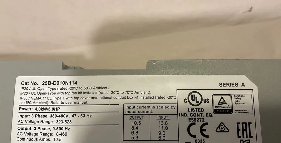 Частотный преобразователь Allen-Bradley 25B-D010N114 PowerFlex 525 4kW 5Hp AC Va