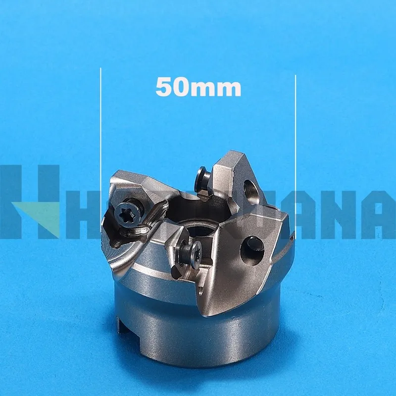 Режущий инструмент Indexable Face End Mill 50mm 4 Flutes Carbide Milling Inserts — фото лота 2