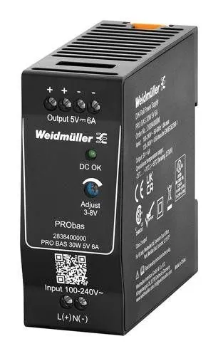 Блок питания WEIDMULLER 2838400000 AC/DC DIN Rail Power Supply (PSU), 3V to 8V, 
