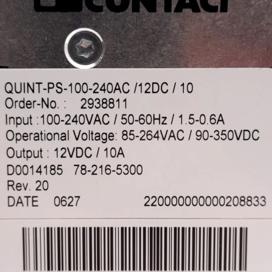 Блок питания Phoenix Contact QUINT-PS-100-240AC/12DC/10 Power Supply 12VDC