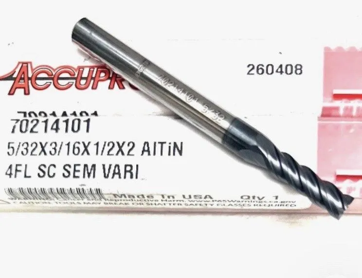 Режущий инструмент Accupro 5/32" 4FL Square End Mill Solid Carbide AlTiN 7021410