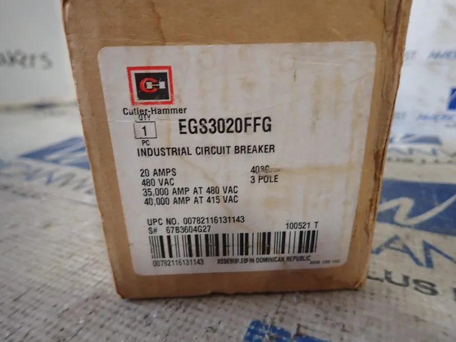 Автоматический выключатель EATON EGS3020FFG CIRCUIT BREAKER 3P 20A 480V W/AUX SW