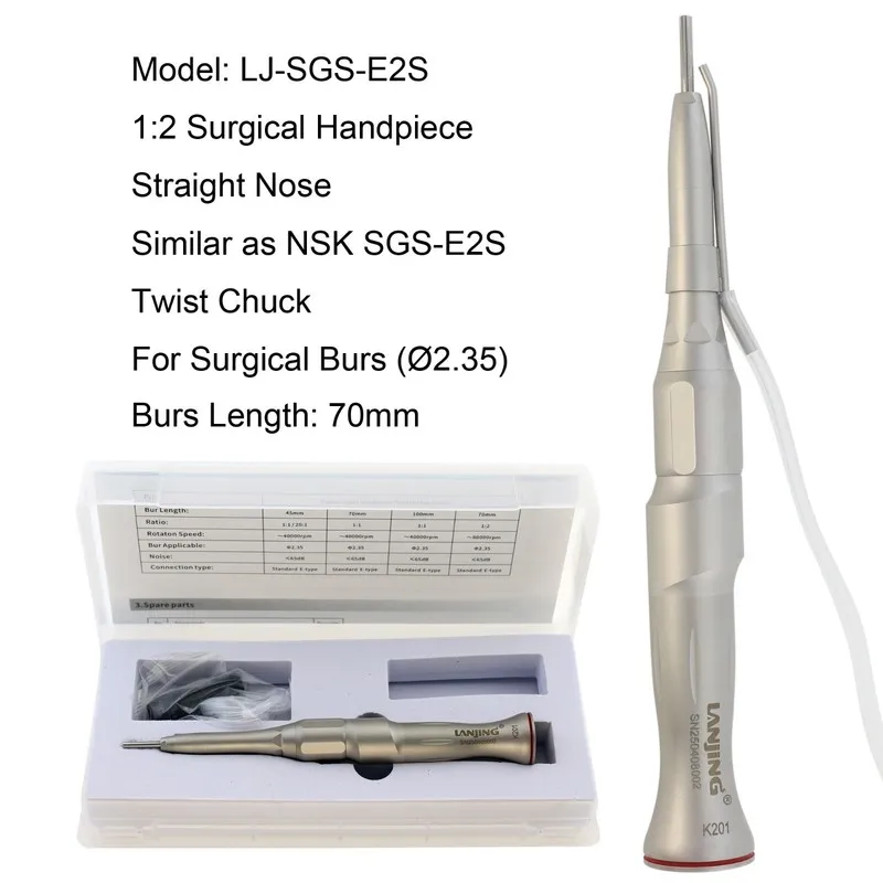 Стоматологический наконечник 1:2 Dental Handpiece Straight Surgical Attachment 2 — фото лота 2