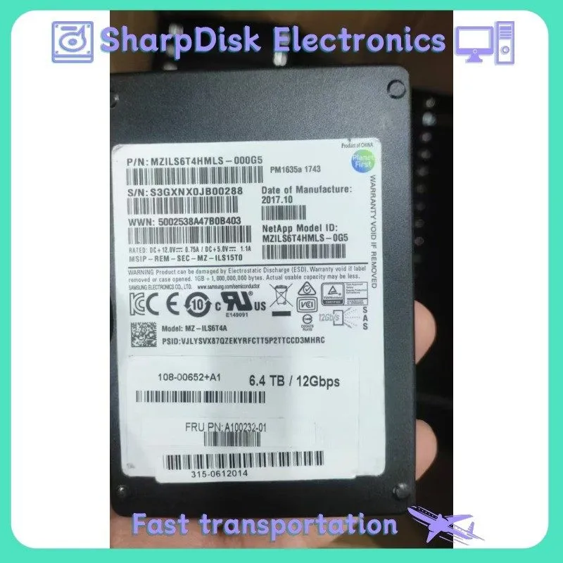SSD-накопитель Samsung PM1635a 6.4TB SSD 2.5" SAS 12Gbps SSD MZ-ILS6T4A MZILS6T4