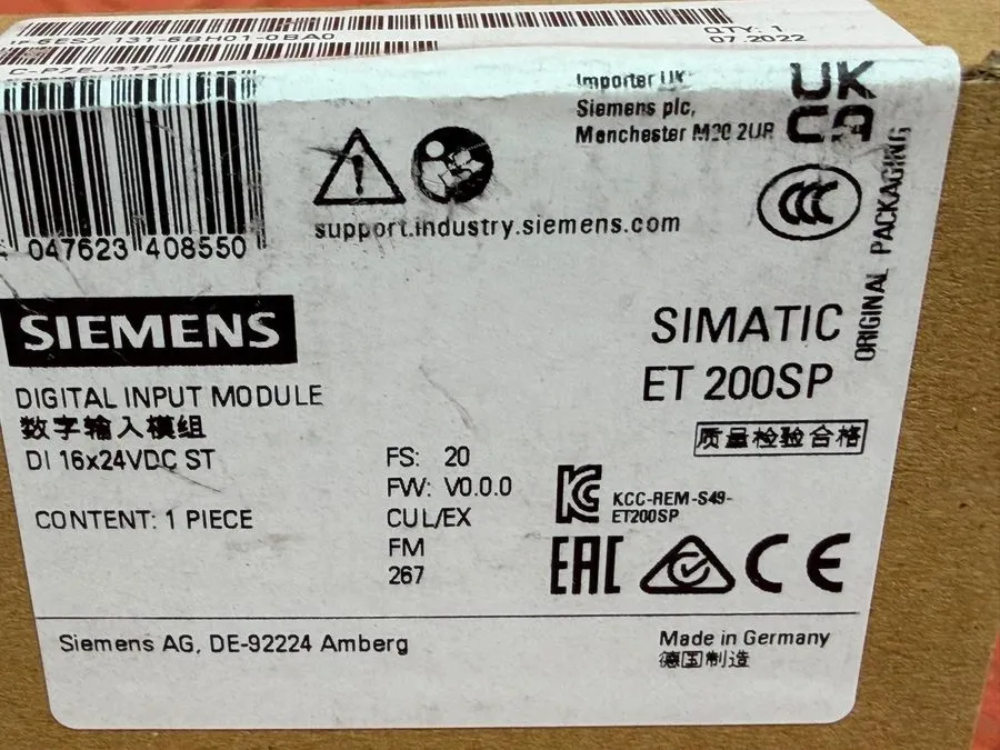 Модуль ввода-вывода Siemens Simatic ET 200SP /6ES7 131-6BH01-0BA0 / DI 16 24VDC — фото лота 1