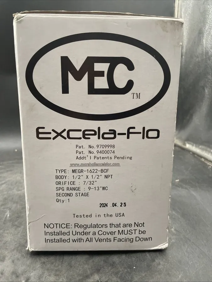 Трубопроводная арматура MEC Excela-Flo MEGR-1622-BCF Orifice 7/32" 2nd Stage LP- — фото лота 1