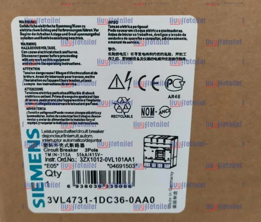Автоматический выключатель Siemens 3VL4731-1DC36-0AA0 (3VL4740-1AA36-0AA0+3VL943