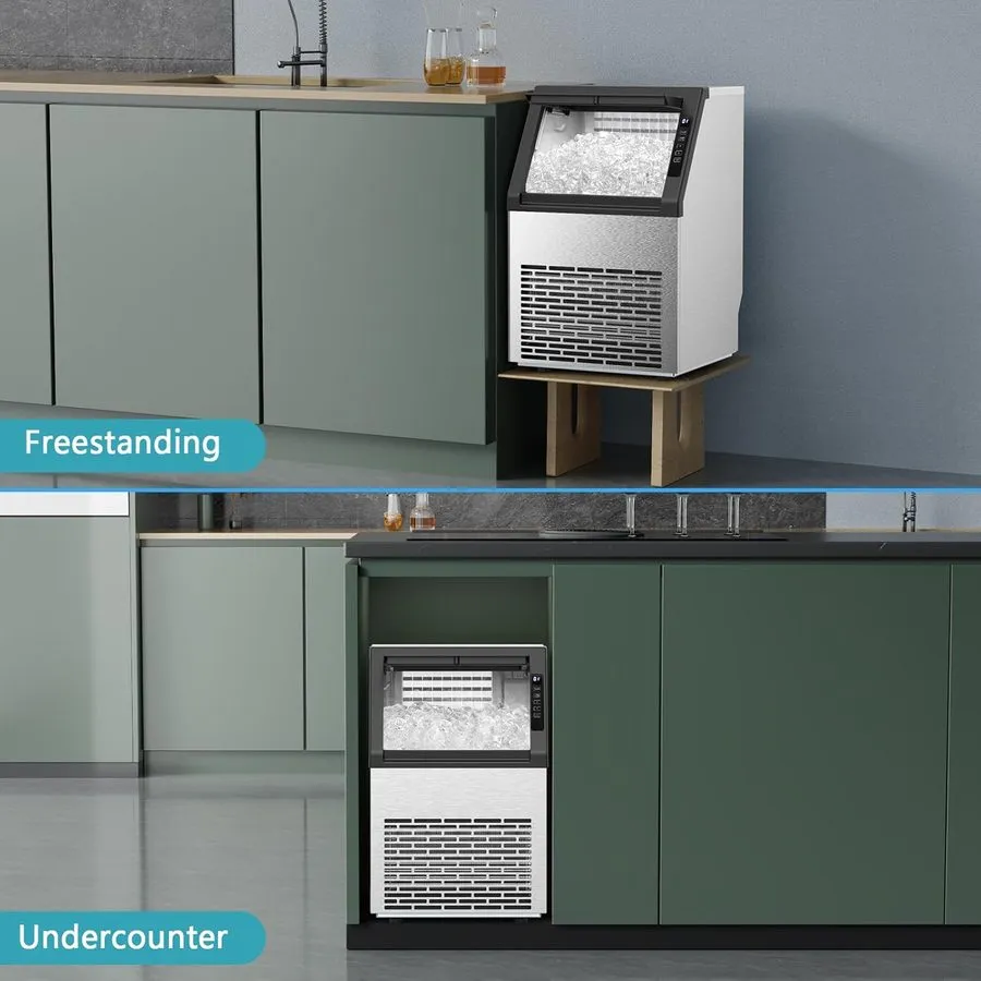 Льдогенератор 80lbs/24h Commercial Undercounter Ice Maker Built-in Ice Cube Mach — фото лота 2