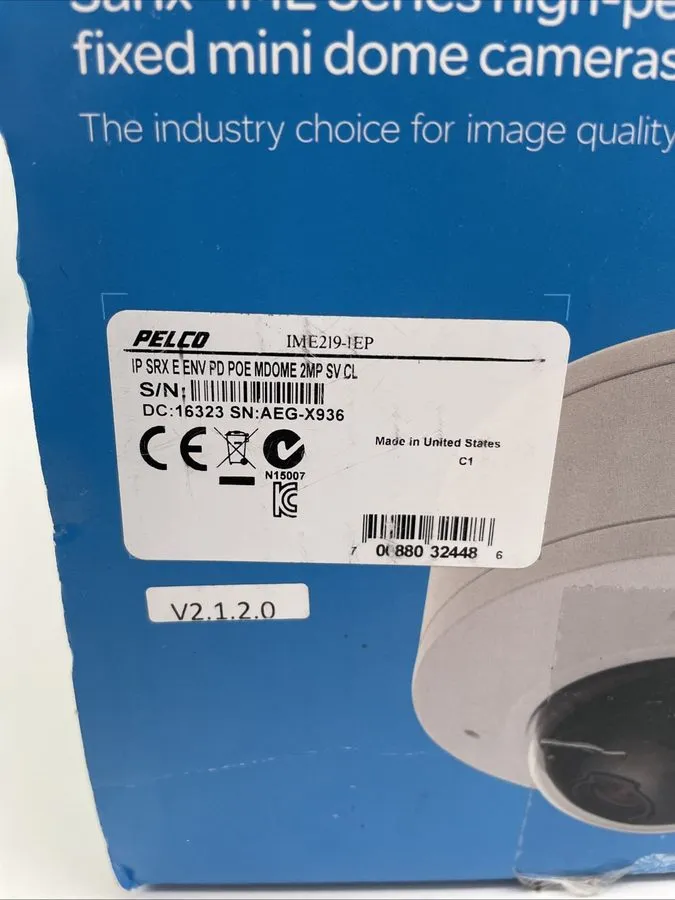 Камера Pelco IME219-IEP Sarix Series 2MP Mini Dome Camera — фото лота 2