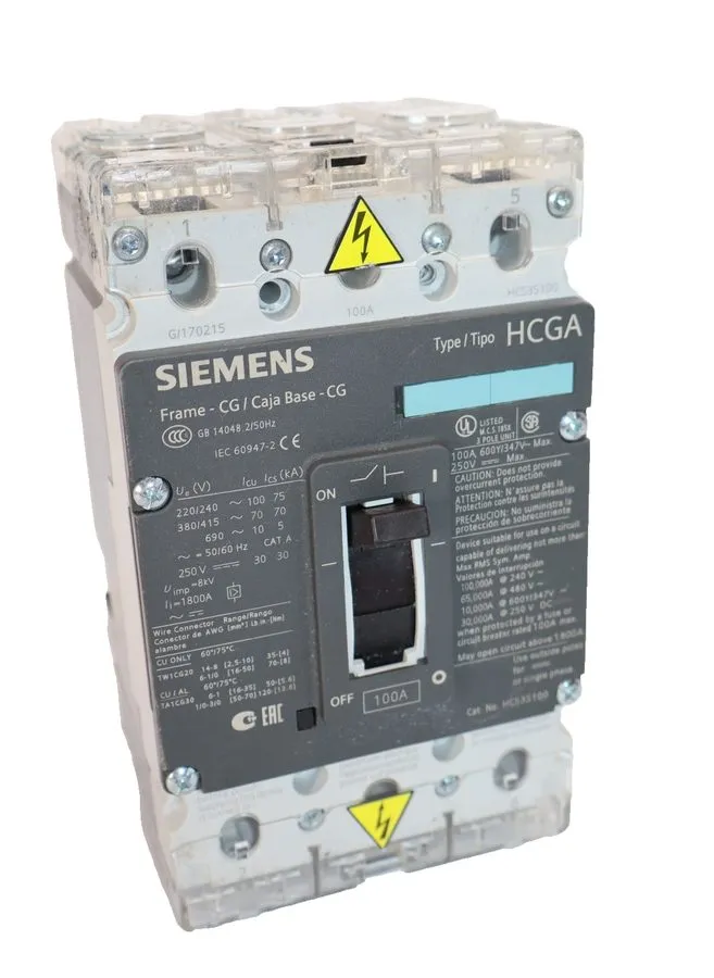 Автоматический выключатель Siemens HCS3S100 HCGA Circuit Breaker 3 Phase 100 Amp