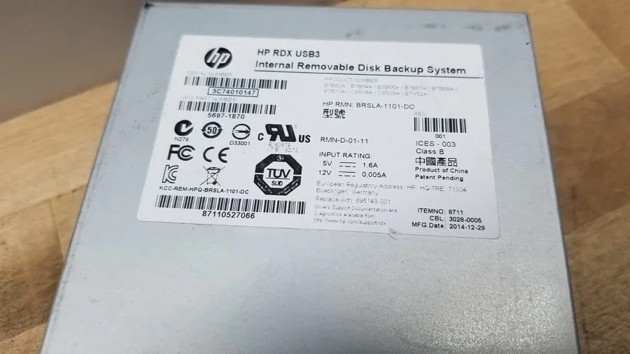 Накопитель RDX HP BRSLA-1101-DC RDX B7B62A USB3 Internal Removable Disk Backup S
