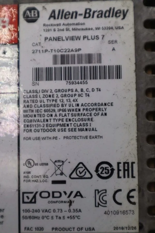 Панель оператора 100% Test 2711P-T10C22A9P HMI Operator Panel FedEx aa