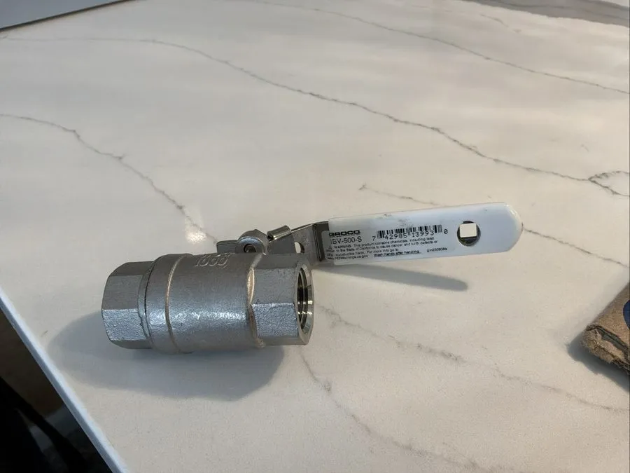 Клапан GROCO 1/2" NPT Stainless Steel In-Line Ball Valve [IBV-500-S]