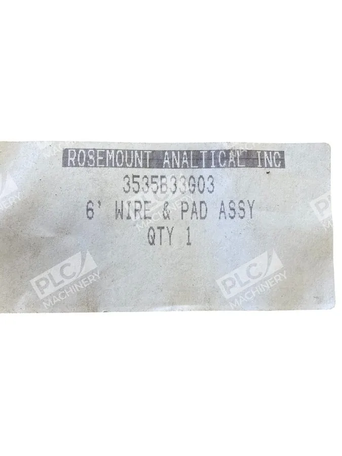 Трубопроводная арматура Rosemount Analytical 3535B33G03 6ft Wire & Pad Assembly — фото лота 1