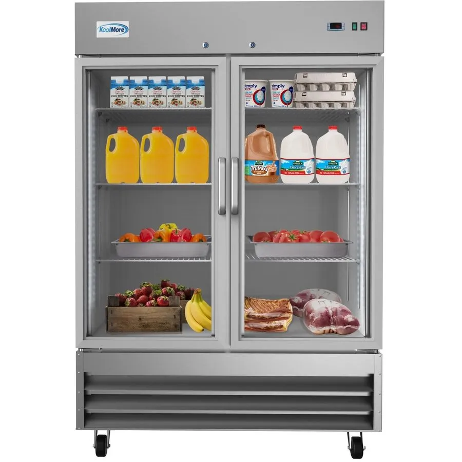Холодильный шкаф Koolmore RIR-2D-GD 54" 2-Glass Door Reach-In Refrigerator, 47 c — фото лота 1