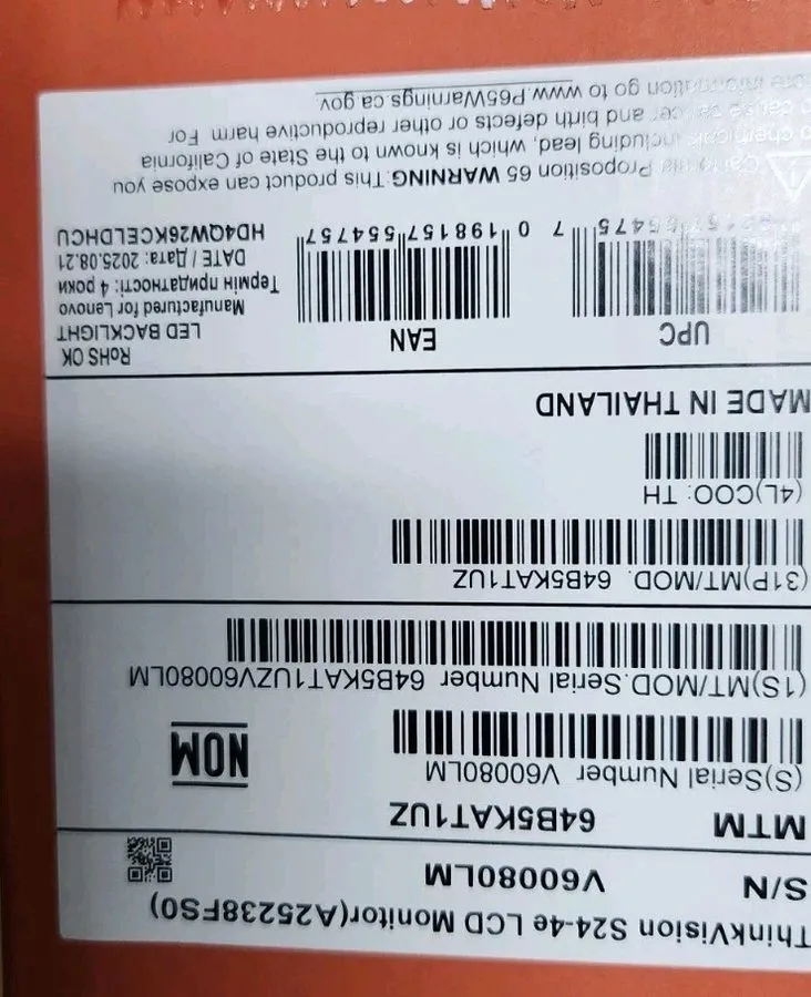 Монитор Lenovo ThinkVision S24-4e 24" Class Full HD LED Monitor 16:9 Raven Black