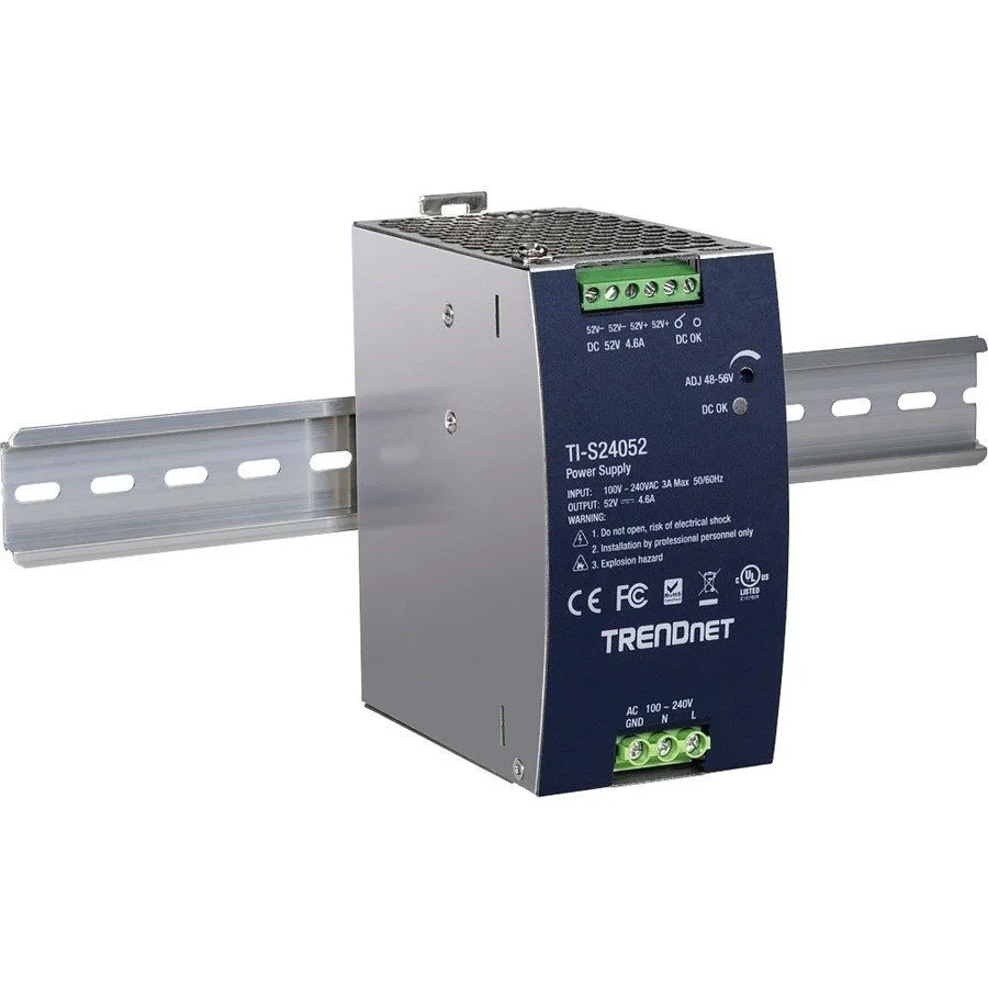 Блок питания TRENDnet TIS24052 240W 52V DC DIN Rail Power Supply Silver