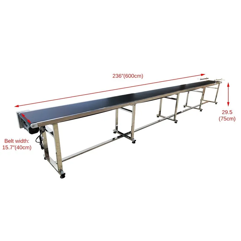 Конвейер 236.2x15.7" Industry PVC Conveyor Belt 2 Guardrail Protection 4-18m/min