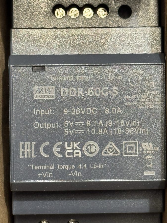 Блок питания Mean Well DDR-60G-5 DIN Rail Power Supply 60W 5V 10A Industrial DC  — фото лота 1