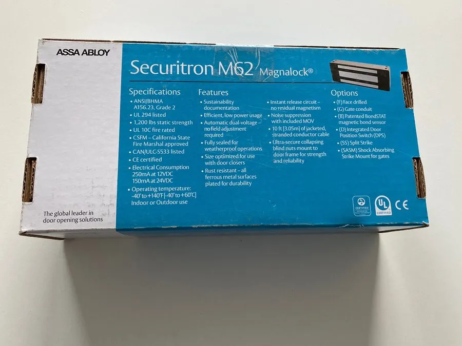 Оборудование видеонаблюдения Securitron M62FBM Magnalock Electromagnetic Lock, 1 — фото лота 2
