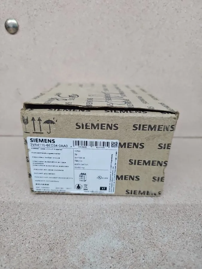 Автоматический выключатель Siemens 3VA4110-6ED34-0AA0 100 Amp 600Y/347 VAC 3 Pol