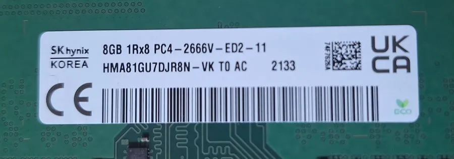 Модуль памяти Hynix 8GB DDR4-3200 ECC DIMM HMA81GU7DJR8N-VK Server Memory RAM NO — фото лота 1