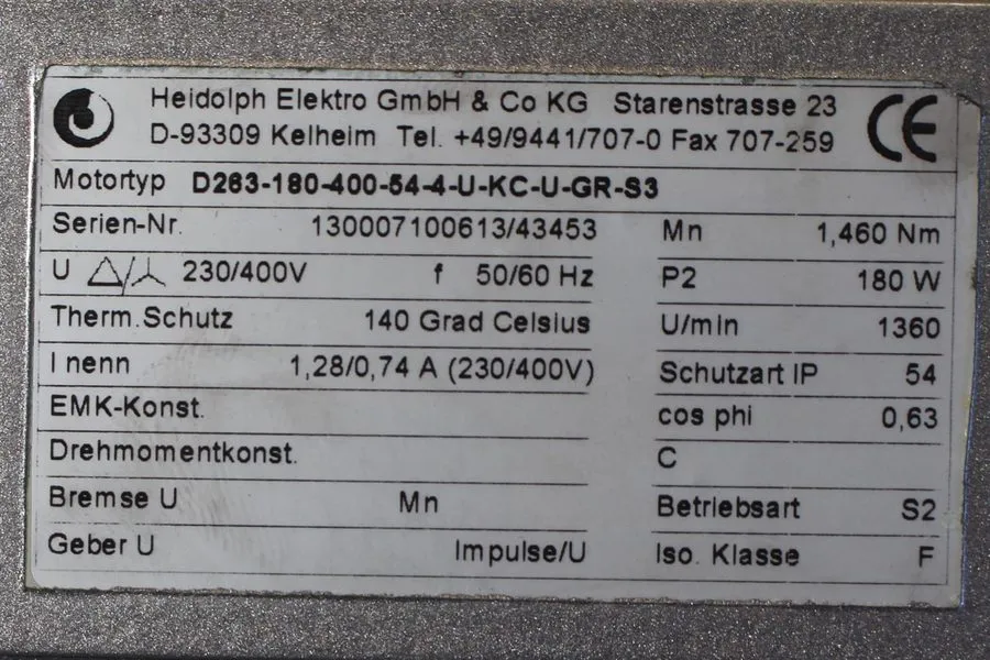 Электродвигатель Heidolph Electric D263-180-400-54-4-U-KC-U-GR-S3 Motor + K085VL