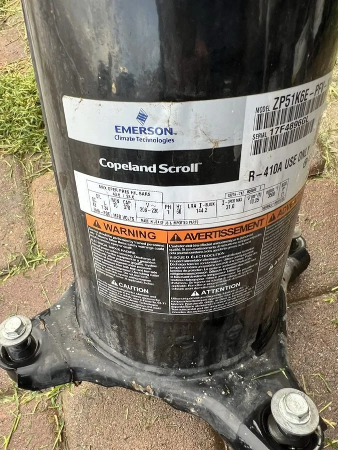 Компрессор COPELAND SCROLL COMPRESSOR model ZP51K6E TFD 830 Year 2024 460v 3 pha