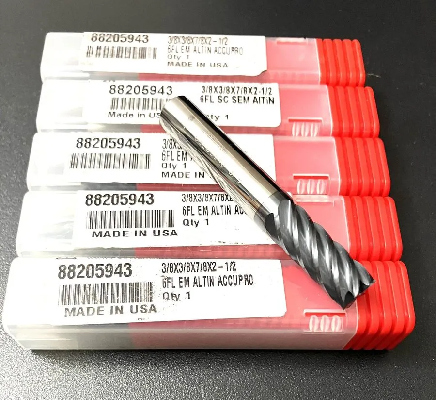 Режущий инструмент Accupro 3/8" 6FL Square End Mill Solid Carbide AlTiN 88205943