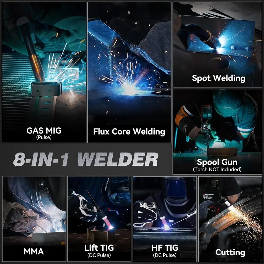 Сварочная маска ARCCAPTAIN MIG205 PCT MIG Welder 8 IN 1 iControl APP Control wit — фото лота 1