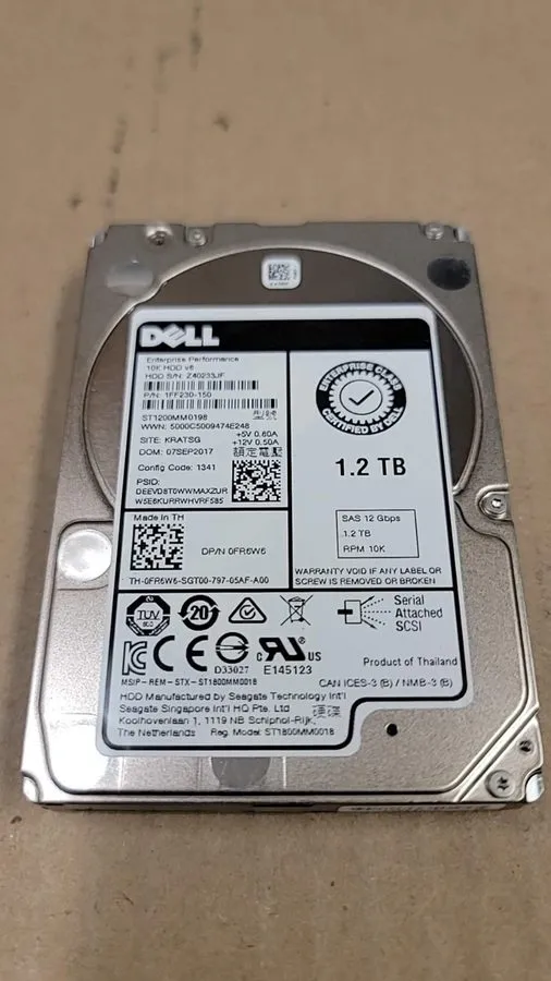 Жёсткий диск Dell FR6W6 ST1200MM0198 1.2TB 10K RPM 128MB Cache 12Gb/s SAS HDD 2.