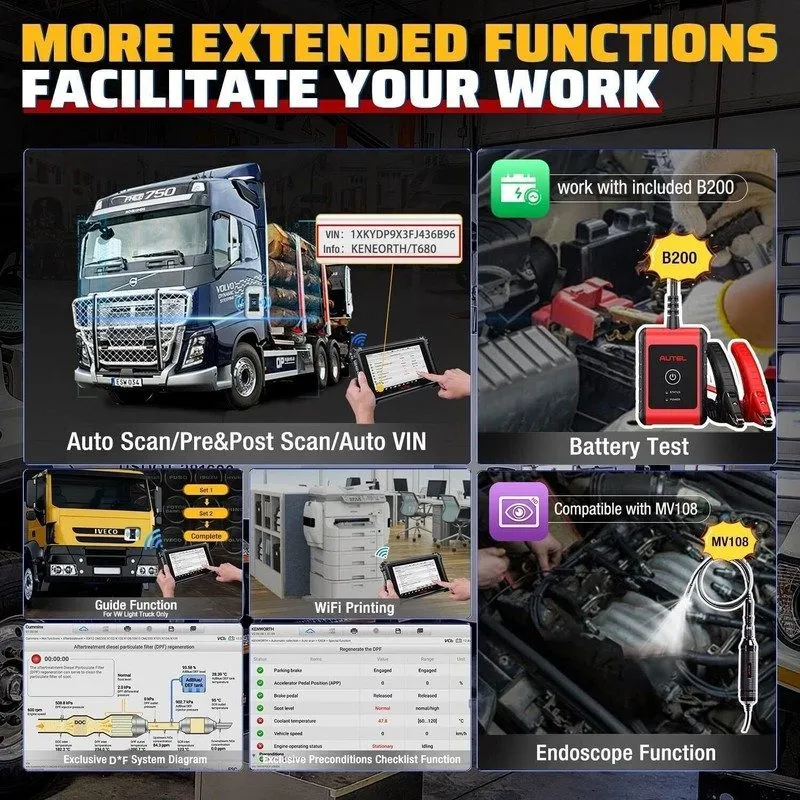Диагностический сканер Autel Maxisys MS909CV OBD2 Diagnostic Heavy Duty Truck Sc
