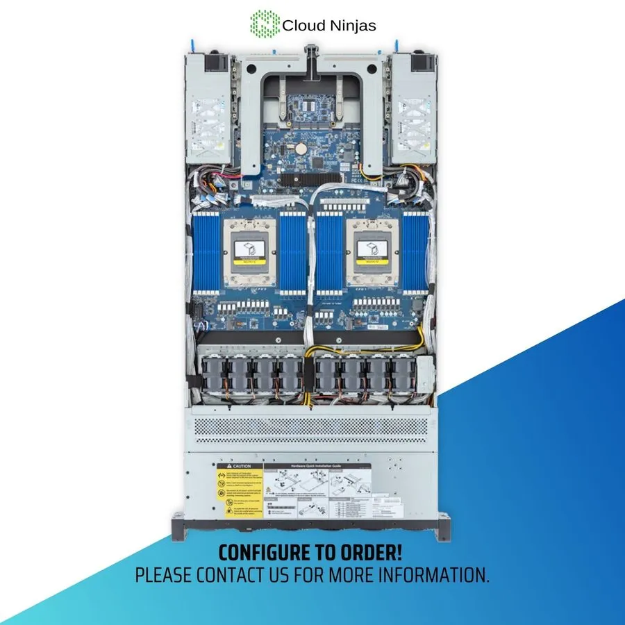 Сервер GIGABYTE R183-Z94-AAD2 12 Bay Server 2x AMD EPYC 9354 Genoa 32 Core NVMe 