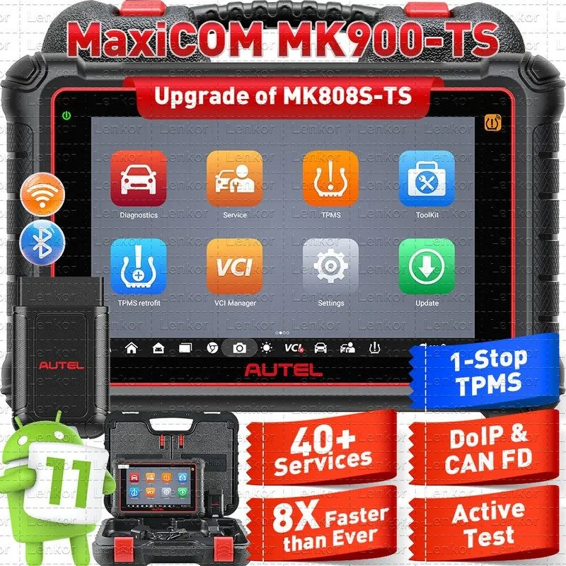 Диагностический сканер Autel MaxiCOM MK900-TS TPMS Scanner 2026 Bidirectional To