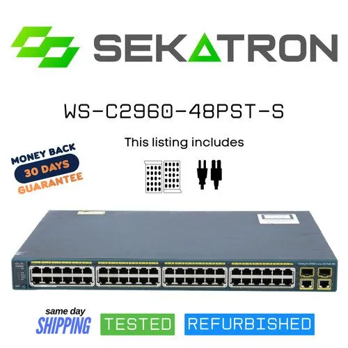 Коммутатор Cisco Catalyst WS-C2960-48PST-S 48-Port 10/100 PoE 2xGbE 2xSFP Switch