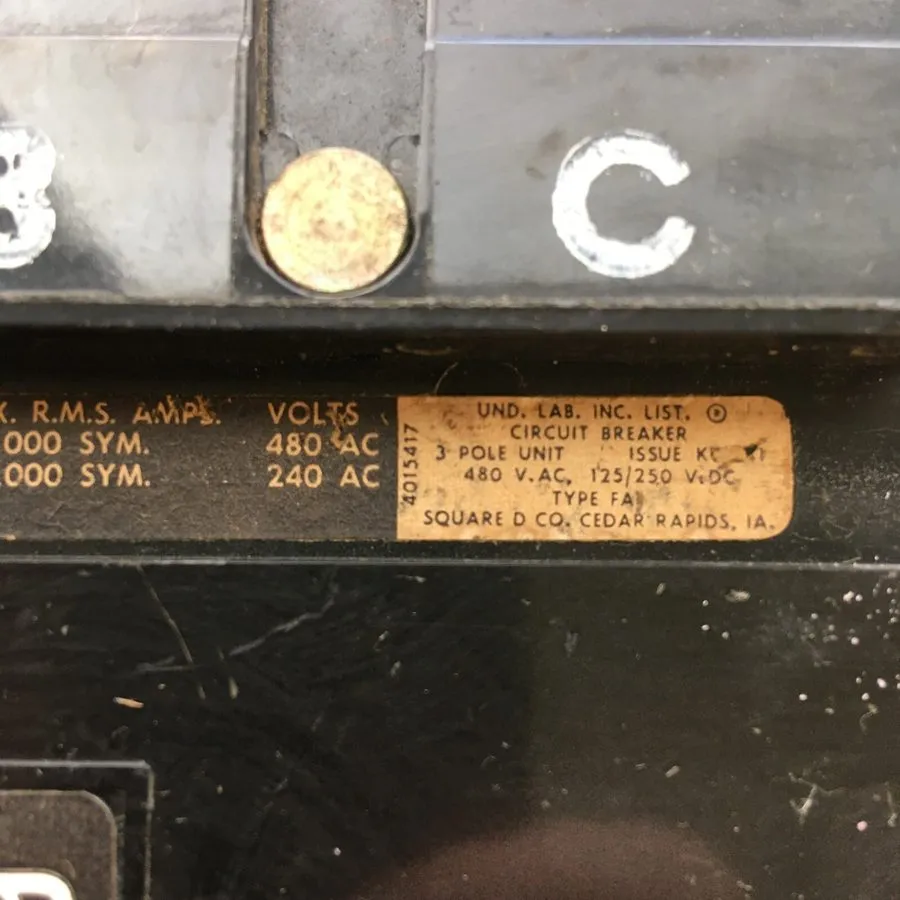 Автоматический выключатель Square D FA34070 Circuit Breaker 70A 3-Pole 480V SEE