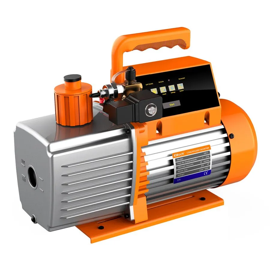 Насос Elitech SVP-7 Vacuum Pump 7 CFM 2 Stage Intelligent HVAC+LMC-200A Charging — фото лота 1
