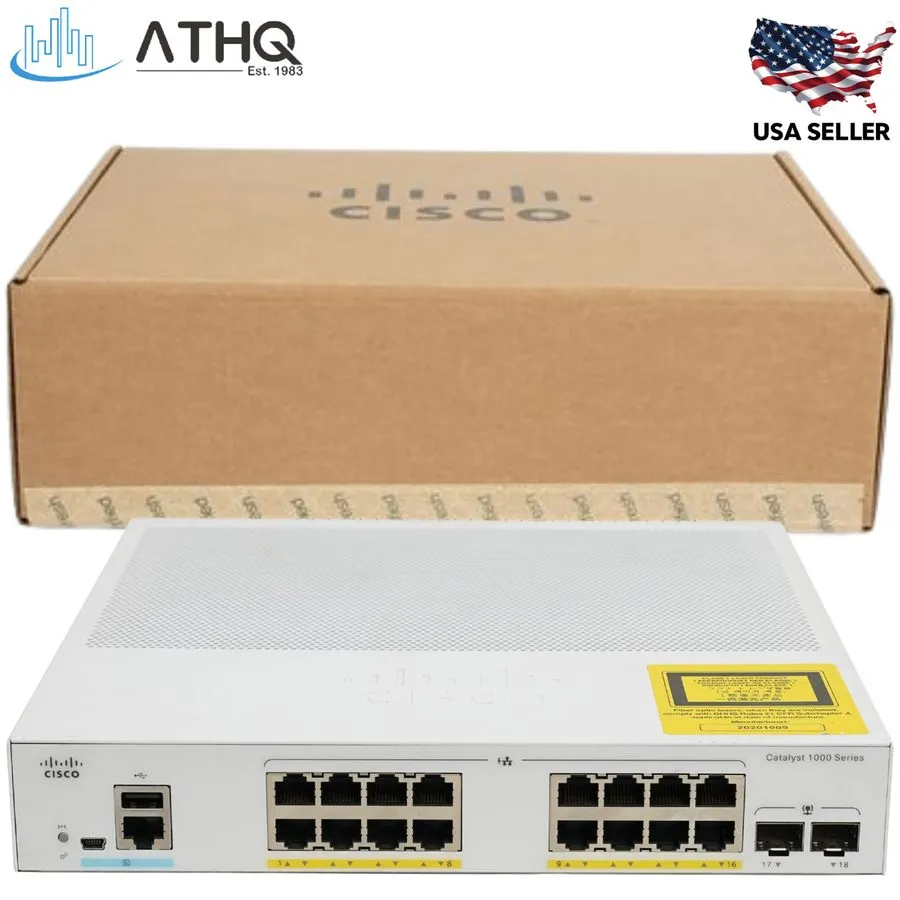 Коммутатор Cisco C1000-16P-2G-L 16-Port Gigabit PoE+ Managed Switch 2x SFP 120W — фото лота 1