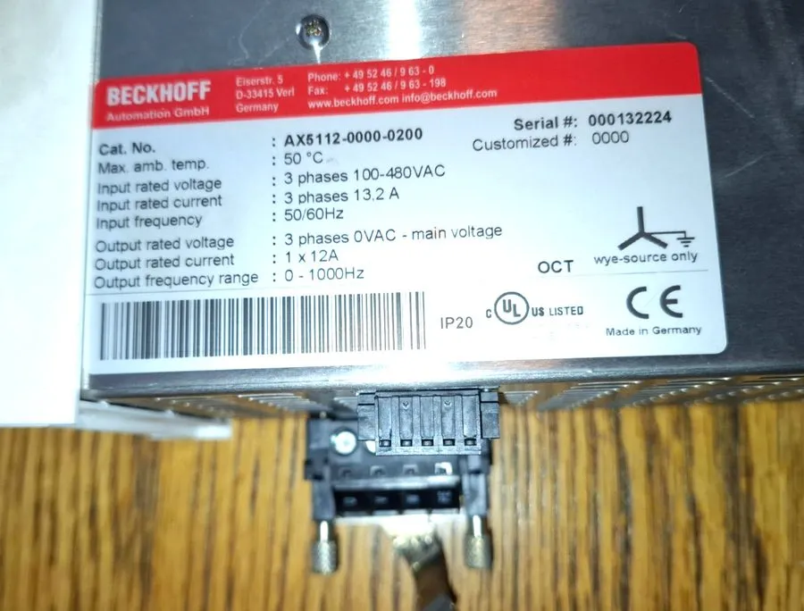 Сервопривод BECKHOFF AX5112-0000-0200 Servo Driver — фото лота 2
