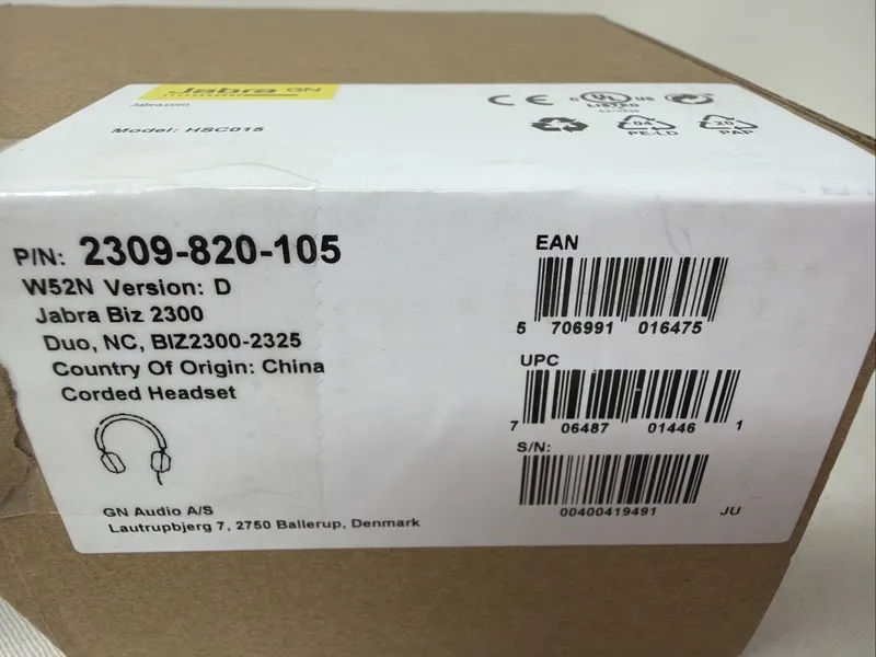 VoIP-шлюз Jabra BIZ 2300 Duo Noise Cancellation Headset 2309-820-105 Quick Disco