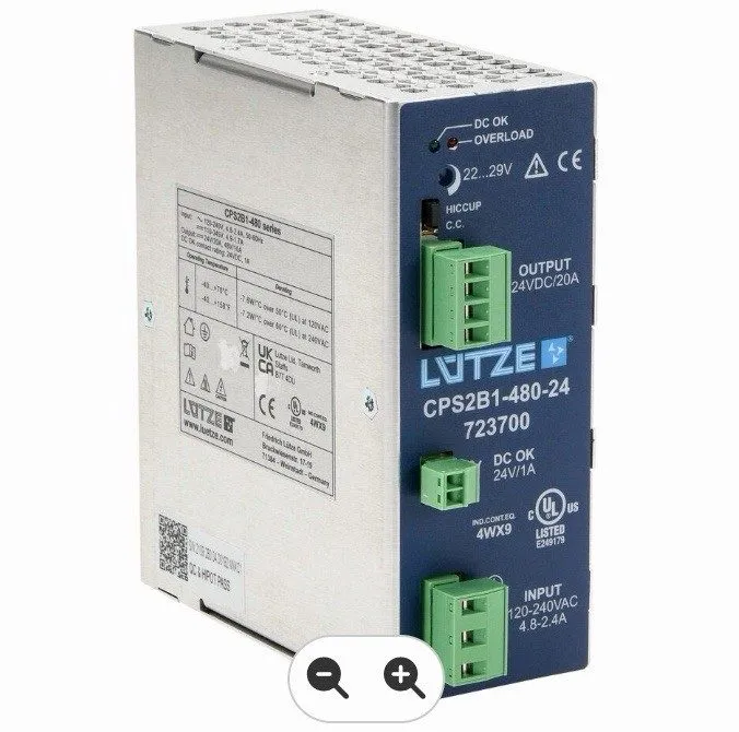 Блок питания LUTZE CPS2B1-480-24 24V 20A 480W Switching Power Supply DIN Rail 1- — фото лота 1