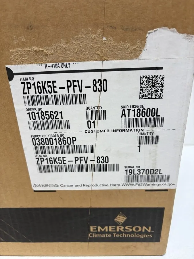 Компрессор Copeland Scroll ZP16K5E-PFV-830 Scroll Compressor 208-230 15,500 R410