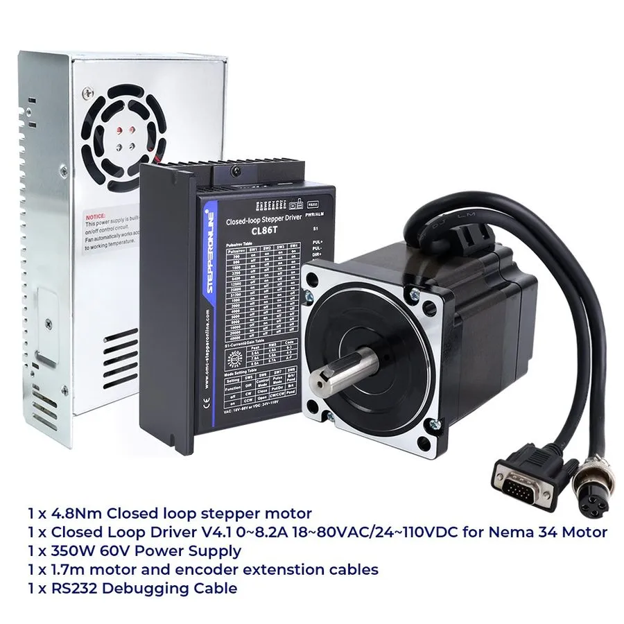 Редуктор 4.3Nm Nema34 Closed Loop Stepper Motor Driver CNC Power Supply Kit