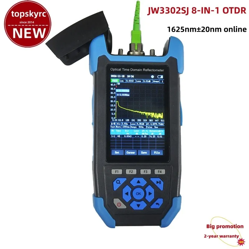 Тестер JW3302SJ 8-IN-1 OTDR Online 1625nm+/-20nm 24dB Optical Time Domain Reflec