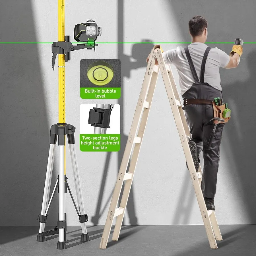 Нивелир 12 Ft./3.7M Professional Laser Level Pole with Tripod and 1/4-Inch by 20