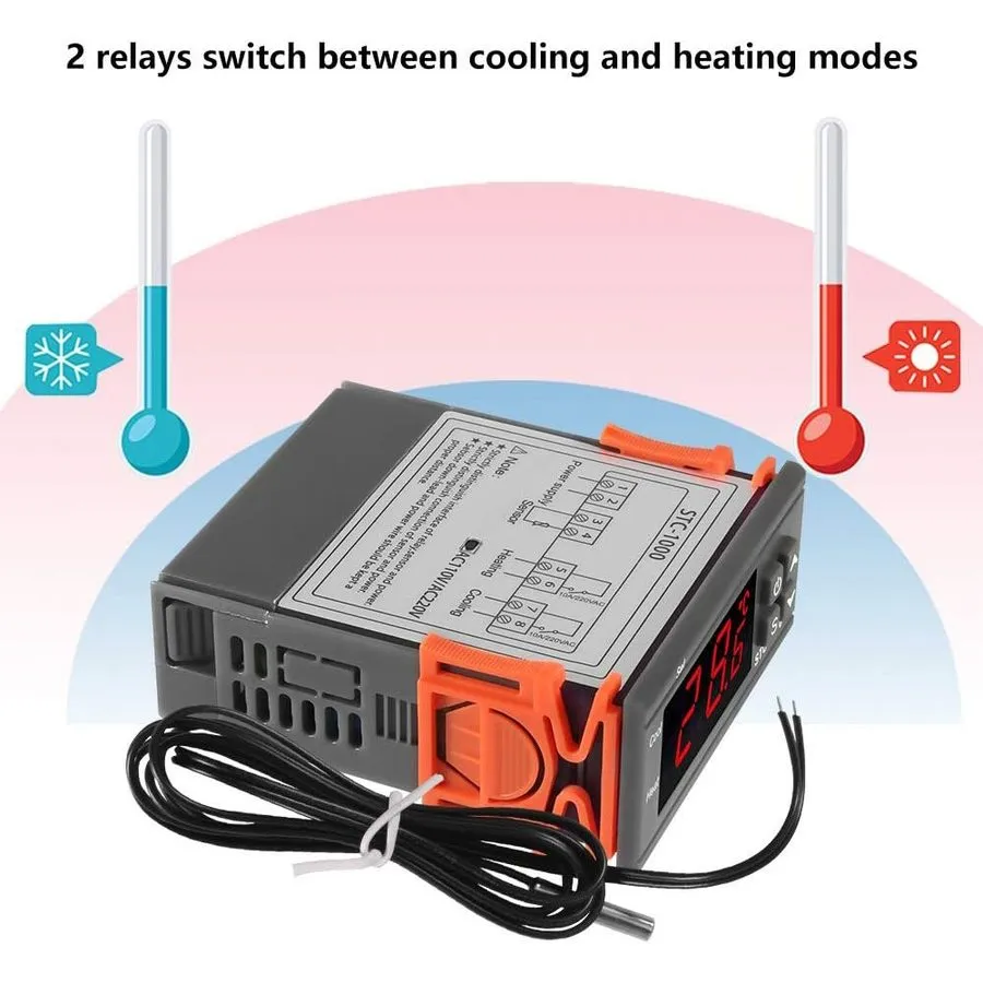 Датчик температуры 12/24/110-220V STC-1000 Temperature Controller Thermostat Con